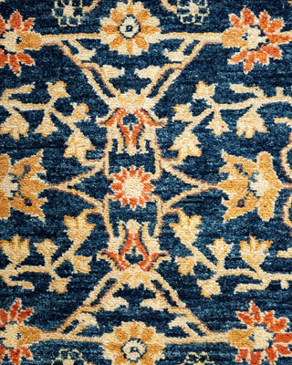 Traditional Mogul Blue Wool Area Rug 6' 0" x 9' 1" - Solo Rugs