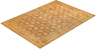 Traditional Mogul Brown Wool Area Rug 10' 2" x 14' 1" - Solo Rugs