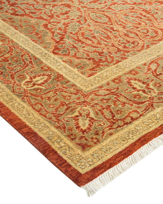 Traditional Mogul Orange Wool Area Rug 4' 2" x 6' 7" - Solo Rugs