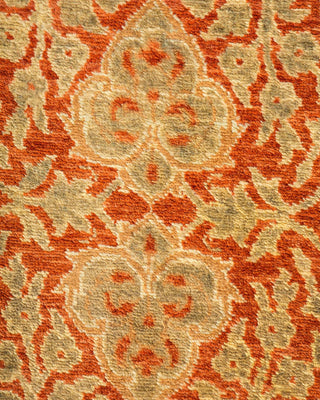 Traditional Mogul Orange Wool Area Rug 4' 2" x 6' 7" - Solo Rugs