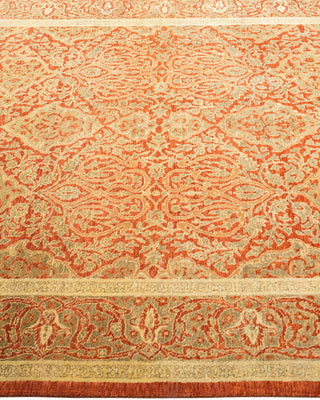 Traditional Mogul Orange Wool Area Rug 4' 2" x 6' 7" - Solo Rugs