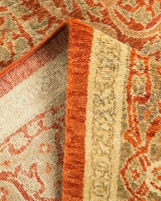 Traditional Mogul Orange Wool Area Rug 4' 2" x 6' 7" - Solo Rugs