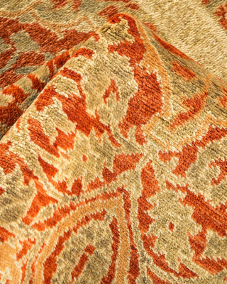 Traditional Mogul Orange Wool Area Rug 4' 2" x 6' 7" - Solo Rugs