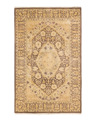 Traditional Mogul Brown Wool Area Rug 3' 10" x 6' 1" - Solo Rugs