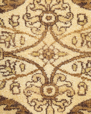 Traditional Mogul Yellow Wool Area Rug 4' 3" x 6' 3" - Solo Rugs