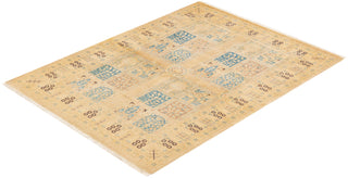 Traditional Mogul Ivory Wool Area Rug 4' 4" x 5' 9" - Solo Rugs