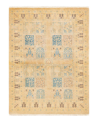 Traditional Mogul Ivory Wool Area Rug 4' 4" x 5' 9" - Solo Rugs