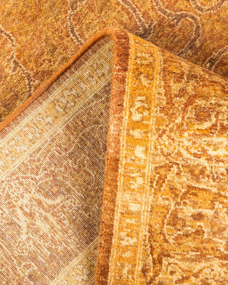 Traditional Mogul Yellow Wool Area Rug 4' 1" x 6' 1" - Solo Rugs