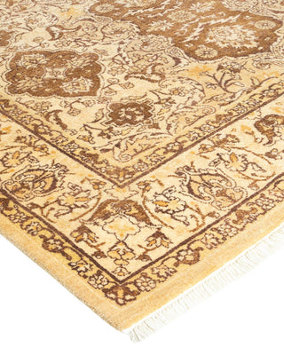 Traditional Mogul Yellow Wool Area Rug 4' 1" x 6' 3" - Solo Rugs