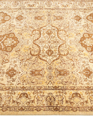 Traditional Mogul Yellow Wool Area Rug 4' 1" x 6' 3" - Solo Rugs