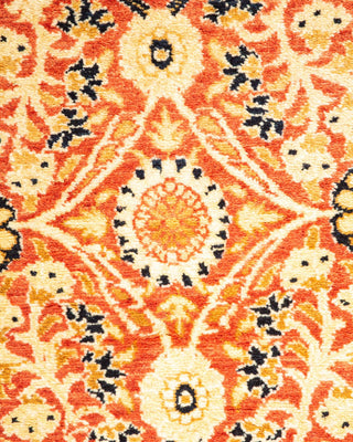 Traditional Mogul Orange Wool Area Rug 4' 1" x 5' 8" - Solo Rugs