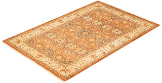 Traditional Mogul Brown Wool Area Rug 4' 0" x 6' 1" - Solo Rugs