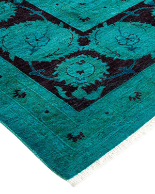 Contemporary Fine Vibrance Green Wool Area Rug 10' 1" x 13' 8" - Solo Rugs