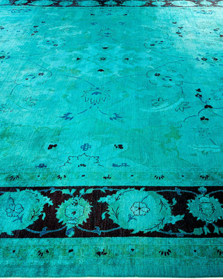 Contemporary Fine Vibrance Green Wool Area Rug 10' 1" x 13' 8" - Solo Rugs