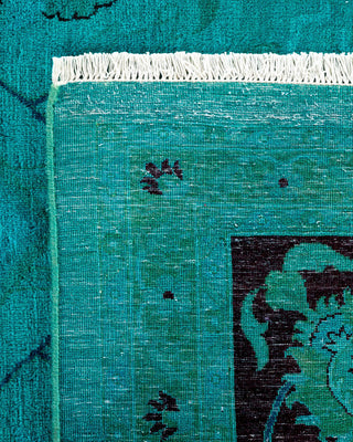 Contemporary Fine Vibrance Green Wool Area Rug 10' 1" x 13' 8" - Solo Rugs