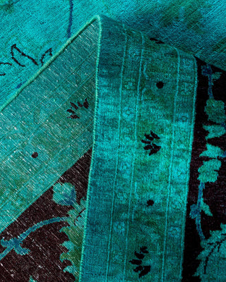 Contemporary Fine Vibrance Green Wool Area Rug 10' 1" x 13' 8" - Solo Rugs
