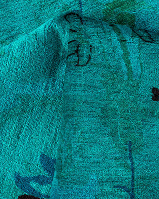 Contemporary Fine Vibrance Green Wool Area Rug 10' 1" x 13' 8" - Solo Rugs