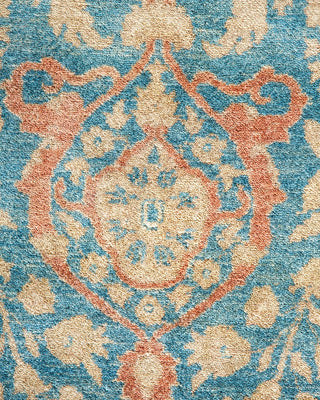 Traditional Mogul Light Blue Wool Area Rug 9' 0" x 12' 0" - Solo Rugs