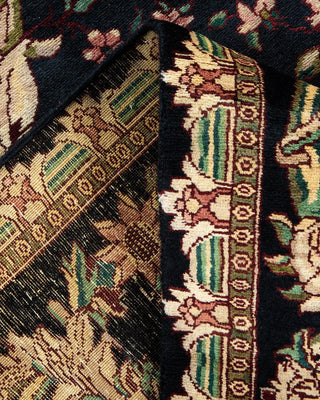 Traditional Mogul Black Wool Area Rug 5' 10" x 8' 9" - Solo Rugs