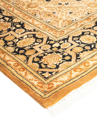 Traditional Mogul Yellow Wool Area Rug 6' 2" x 9' 2" - Solo Rugs