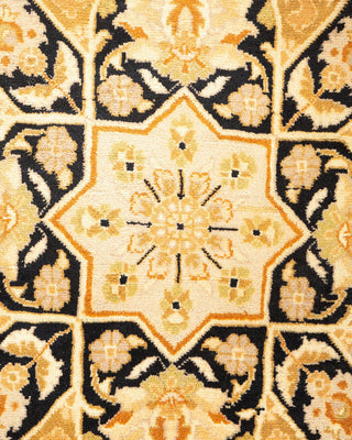Traditional Mogul Yellow Wool Area Rug 6' 2" x 9' 2" - Solo Rugs