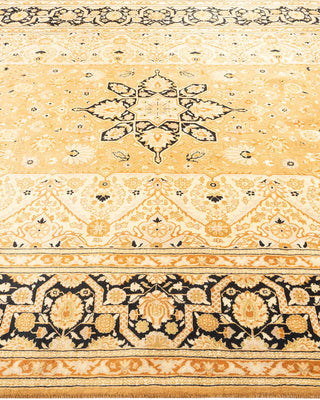 Traditional Mogul Yellow Wool Area Rug 6' 2" x 9' 2" - Solo Rugs