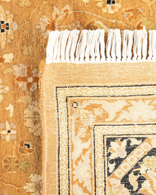 Traditional Mogul Yellow Wool Area Rug 6' 2" x 9' 2" - Solo Rugs