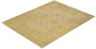 Traditional Mogul Ivory Wool Area Rug 9' 0" x 11' 10" - Solo Rugs