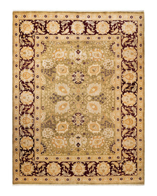 Contemporary Eclectic Green Wool Area Rug 9' 0" x 12' 4" - Solo Rugs