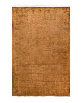 Contemporary Fine Vibrance Yellow Wool Area Rug 4' 8" x 7' 2" - Solo Rugs