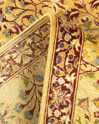 Traditional Mogul Yellow Wool Area Rug 4' 7" x 6' 10" - Solo Rugs