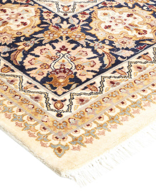 Traditional Mogul Ivory Wool Area Rug 9' 1" x 12' 1" - Solo Rugs