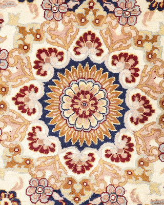 Traditional Mogul Ivory Wool Area Rug 9' 1" x 12' 1" - Solo Rugs