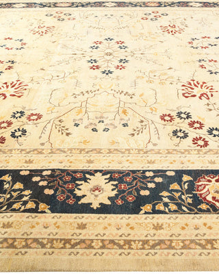 Traditional Mogul Ivory Wool Area Rug 11' 10" x 18' 7" - Solo Rugs