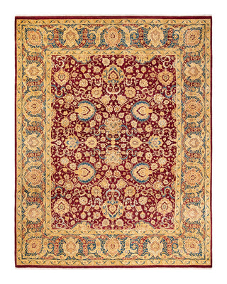 Traditional Mogul Red Wool Area Rug 8' 0" x 10' 3" - Solo Rugs