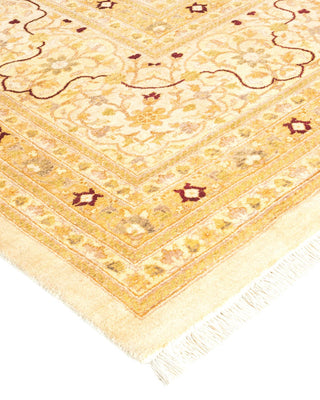 Traditional Mogul Ivory Wool Area Rug 12' 3" x 20' 7" - Solo Rugs