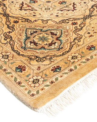 Traditional Mogul Yellow Wool Area Rug 9' 1" x 12' 2" - Solo Rugs