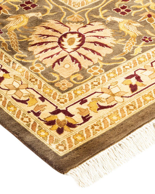 Traditional Mogul Brown Wool Area Rug 9' 0" x 12' 1" - Solo Rugs