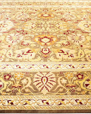 Traditional Mogul Brown Wool Area Rug 9' 0" x 12' 1" - Solo Rugs