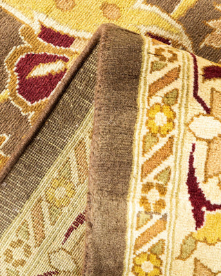 Traditional Mogul Brown Wool Area Rug 9' 0" x 12' 1" - Solo Rugs