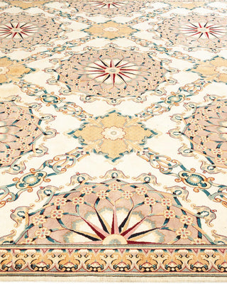 Traditional Mogul Ivory Wool Area Rug 9' 1" x 20' 8" - Solo Rugs