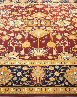 Traditional Mogul Red Wool Area Rug 8' 2" x 10' 5" - Solo Rugs