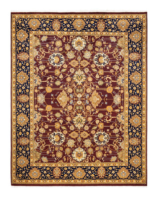 Traditional Mogul Red Wool Area Rug 8' 2" x 10' 5" - Solo Rugs