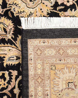 Traditional Mogul Black Wool Area Rug 8' 2" x 10' 5" - Solo Rugs