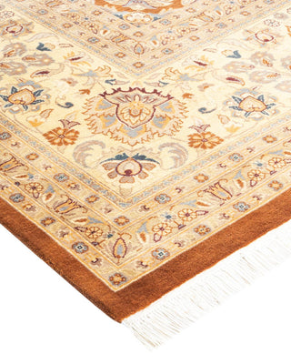 Traditional Mogul Yellow Wool Area Rug 9' 1" x 12' 1" - Solo Rugs
