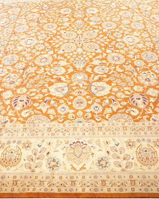 Traditional Mogul Yellow Wool Area Rug 9' 1" x 12' 1" - Solo Rugs