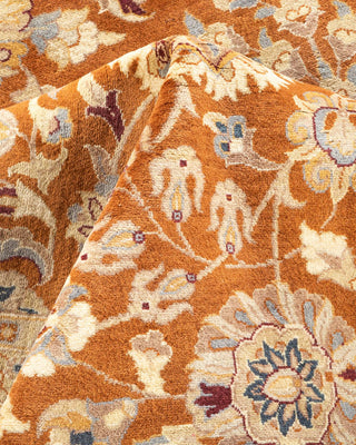 Traditional Mogul Yellow Wool Area Rug 9' 1" x 12' 1" - Solo Rugs