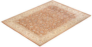 Traditional Mogul Yellow Wool Area Rug 9' 1" x 12' 1" - Solo Rugs