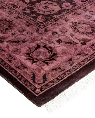 Contemporary Fine Vibrance Brown Wool Square Area Rug 6' 3" x 6' 5" - Solo Rugs
