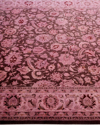 Contemporary Fine Vibrance Brown Wool Square Area Rug 6' 3" x 6' 5" - Solo Rugs